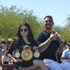 Andy Ruiz Jr. and wife Julie in the parade honoring the new champ.